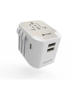 MAZER INFINITE TRAVEL 20W 3-IN-1 UNIVERSAL CHARGER - WHITE M-IFTRAVEL120PD-WT