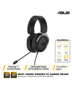 ASUS TUF H3 WIRED HEADSET - GUNMETAL 90YH028G-B1UA00