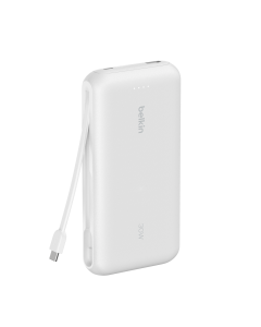BELKIN 20000MAH 30W POWERBANK W/CABLE - WHITE BPB024FQWH