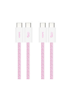 BELKIN USB-C/USB-C 1.5M BRAIDED NYLON CABLE - PINK (2PACK) CAB019QC05PK2PK
