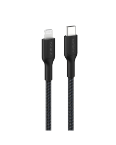 BELKIN USB-C TO LIGHTNING 2M BRAIDED CABLE - BLACK CAA022FQ2MBK