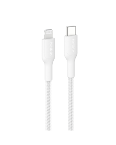 BELKIN USB-C TO LIGHTNING 2M BRAIDED CABLE - WHITE CAA022FQ2MWH