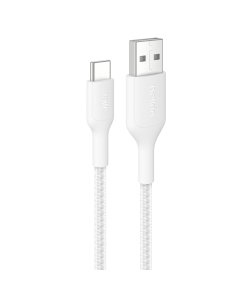 BELKIN USB-A TO USB-C 2.0 15W 1M BRAIDED CABLE - WHITE CAB022FQ1MWH
