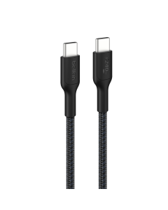 BELKIN USB-C TO USB-C 2.0 240W 2M BRAIDED CABLE - BLACK CAB025FQ2MBK