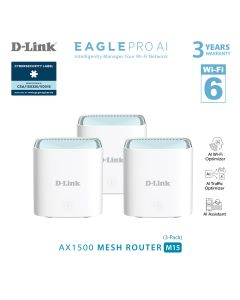 D-LINK AX1500 EAGLE PRO AI MESH ROUTER (3 PACK) M15 (3P)