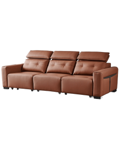 BREVICK 3 SEATER SLIDER LEATHER SOFA 7029