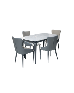 YERED + ISABEL 5PCS DINING SET DT2006 + DC3320 (1+4)