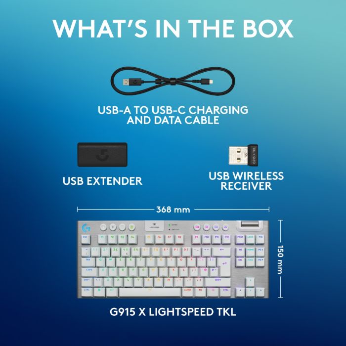 G915 X Lightspeed TKL - Wireless, RGB, Compact