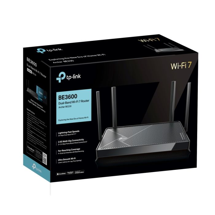 Tplink Be3600 WiFi 7 Router, 3.6 Gbps, EasyMesh