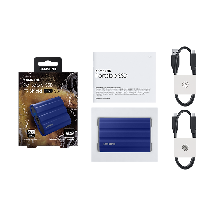 SAMSUNG 1TB T7 SHIELD PSSD BLU MU-PE1T0R/WW | Gain City Singapore