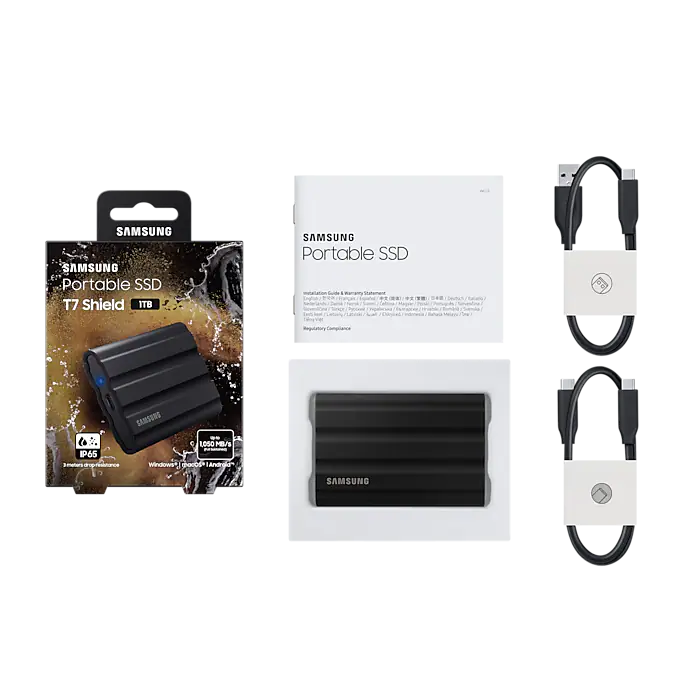 SAMSUNG 1TB T7 SHIELD PSSD BLK MU-PE1T0S/WW | Gain City Singapore