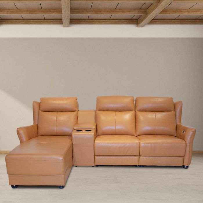 Leather recliner hotsell sofa l shape