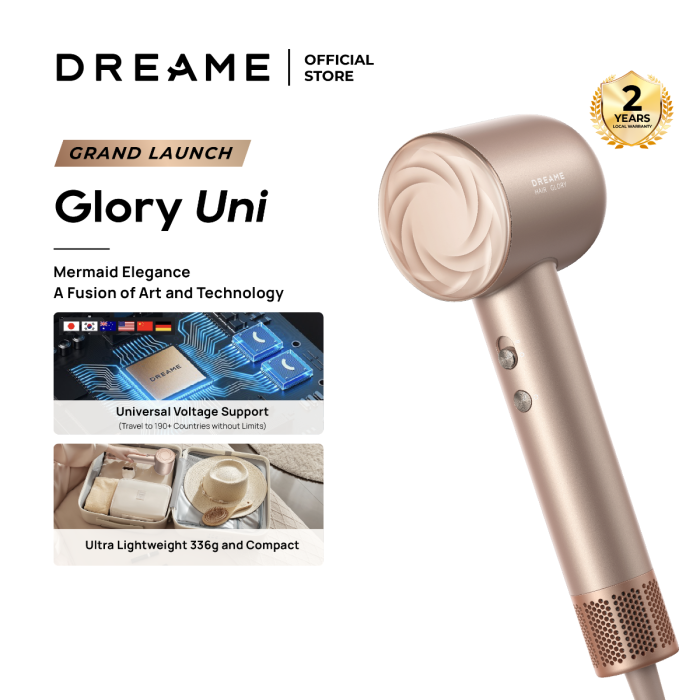 DREAME GLORY UNI HAIR DRYER GLORY UNI-GOLD | Gain City Singapore