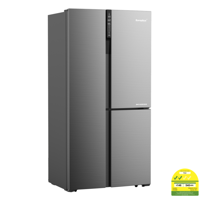 EUROPACE SIDE BY SIDE FRIDGE 637L 2 TICKS METAL GUN