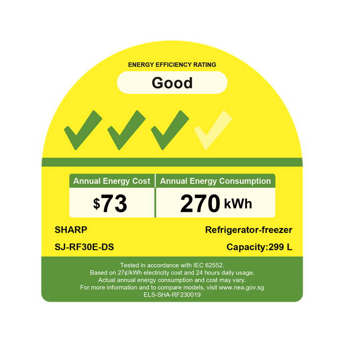 Sharp 2 Door Fridge - J-Tech, Mega Freezer, 300L