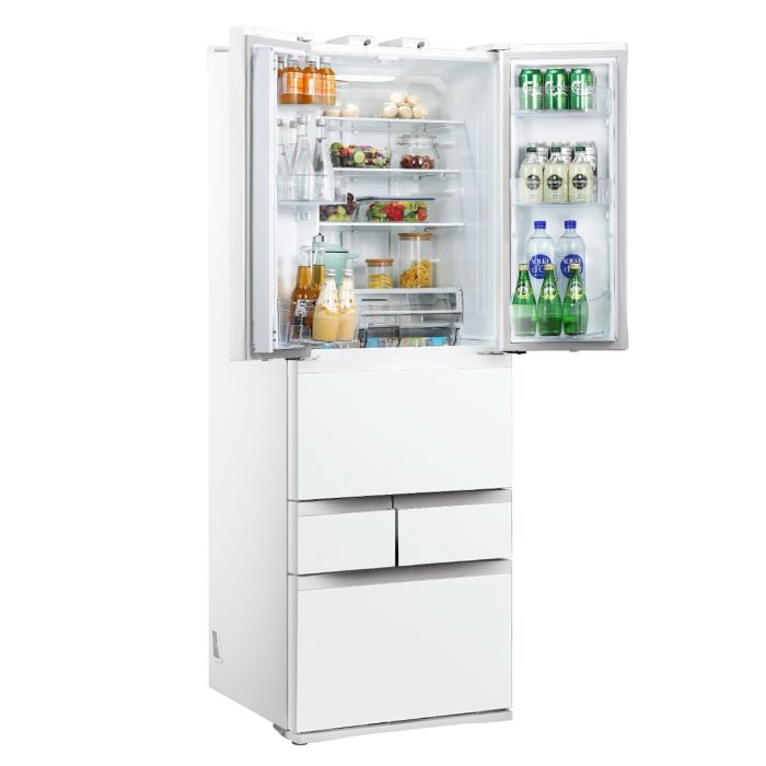 Toshiba Multi Door Fridge - Dual Cooling, 451L, Fuji White Glass