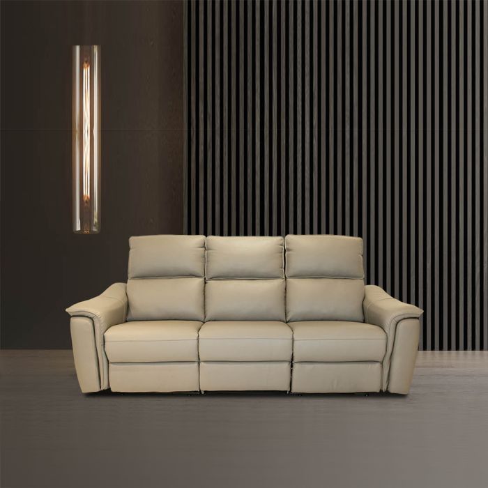 Avery 3 Seater Sofa - Half Leather, High-Density Foam