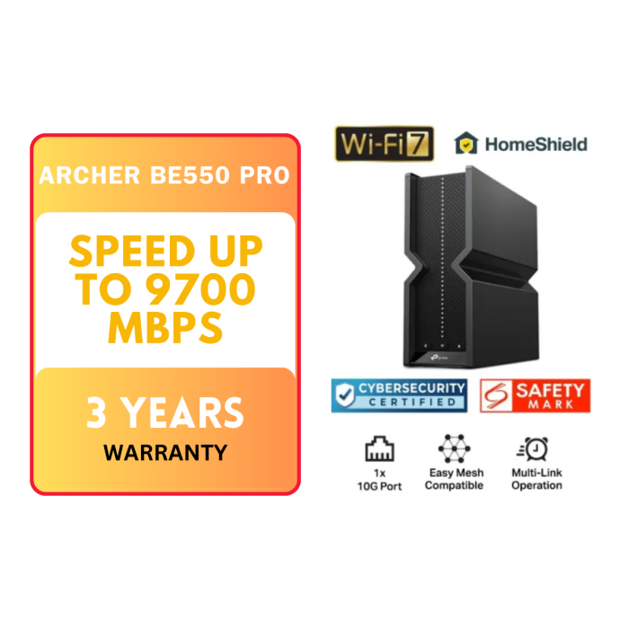 Tplink Archer BE9700 - 9.7 Gbps, EasyMesh, HomeShield