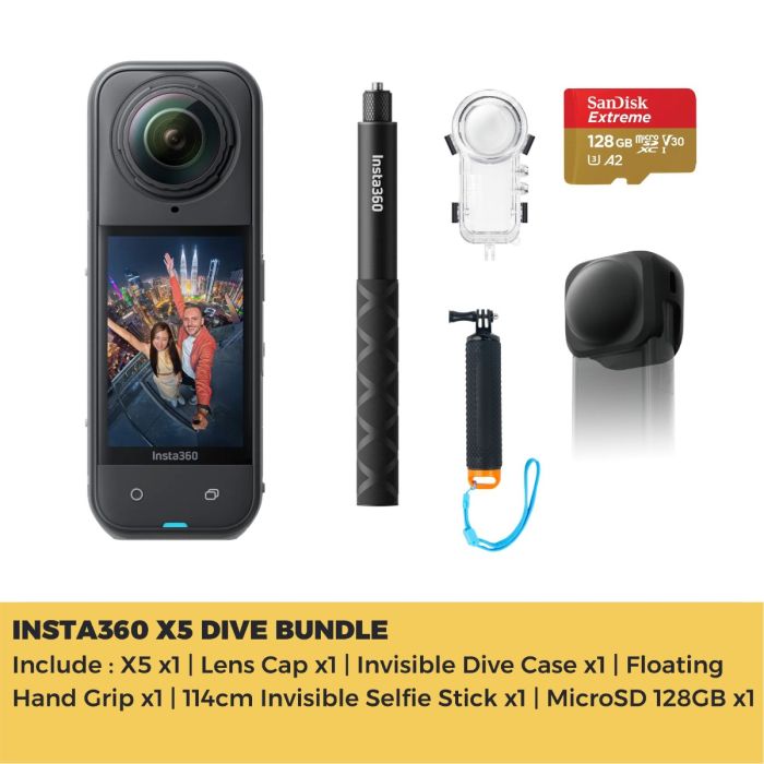 Insta360 X5 Dive Bundle Action Camera