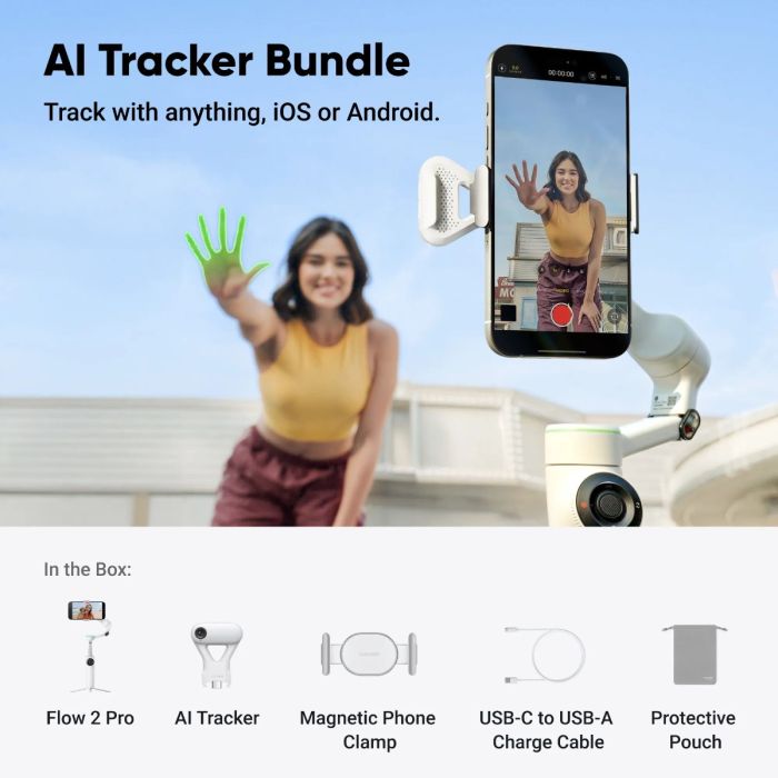 INSTA360 FLOW 2 PRO AI TRACKER BUNDLE SUMMIT WHITE CINSABQB_236