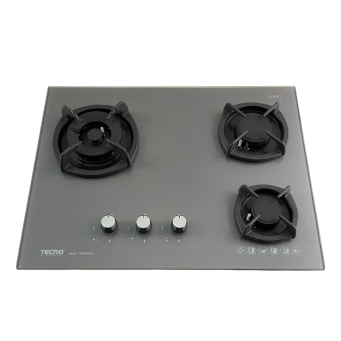 TECNO GAS HOB 3 BURNERS 65CM GLASS