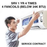 SERVICE CONTRACT SRV 1 YR 4 TIMES - 4 FANCOILS (BELOW 24K BTU)
