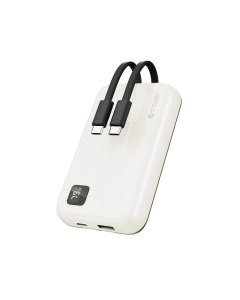 MAZER POWER CHARGE LINK 10000MAH POWERBANK W/CABLES - WHITE M-PC20LINK1020-WH