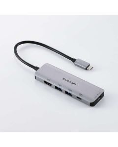 ELECOM 85W 5-IN-1 3.2 USB-C HUB - SILVER DST-051BPSV