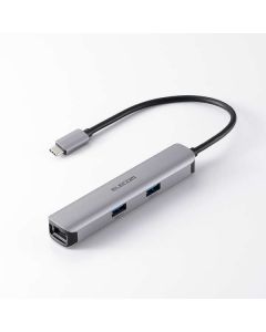 ELECOM 5-IN-1 3.2 USB-C HUB - SILVER DST-052BPSV