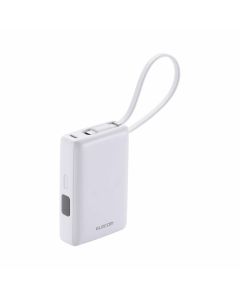 Elecom 30W 10,000mAh Powerbank with Cables (CCC Certified) - White DE-A06-10000WH