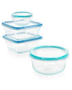 SNAPWARE 8PC GLASS STORAGE SET 1109330-BLUE