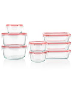 PYREX 16PC GLASS STORAGE SET 1138137-RED