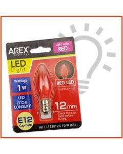 AREX E12 LED BULB RED ART-L1B2012A-1W-R