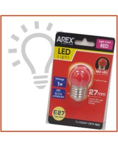 AREX E27 6500K LED BULB RED ART-L1G3527A-1W-R