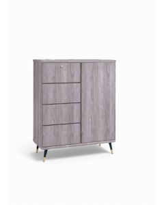 1D4DRW CHEST OF DRAWER-GREY MAPLE C-238-4DRW- SV