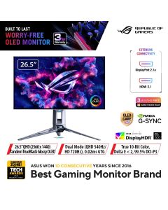 ASUS 26.5" ROG SWIFT TANDEM WOLED QHD GAMING MONITOR PG27AQWP-W