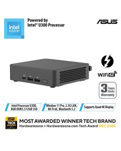 ASUS NUC 15 LITE Intel U300  8GB RAM 512GB SSD WIN 11 PRO 3YRS BNUC15CRLIP053C2