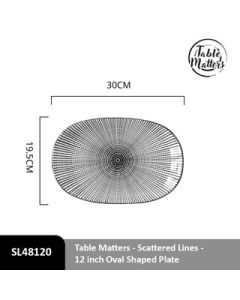 SCATTERED LINES PLATE-12" SL48120-12INCH-OVAL