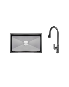 RIGEL KITCHEN SINK+MIXER R-SNK6545SB-LINEN-250W2-R-MXK1141P-GUN