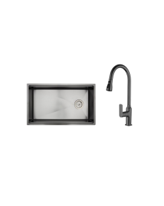 RIGEL KITCHEN SINK+MIXER R-SNK7544SB-LINEN-250+W2-R-MXK1141P-GUN