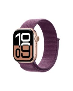 APPLE WATCH SERIES 10 GPS 42MM ROSE GOLD ALUMINIUM CASE WITH PLUM SPORT LOOP MWWK3ZP/A