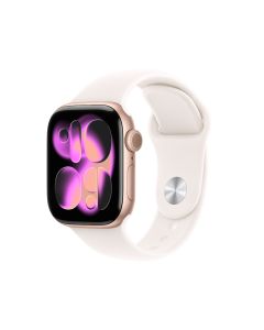 APPLE WATCH SERIES 11 GPS 42MM ROSE GOLD ALUMINIUM CASE WITH LIGHT BLUSH SPORT BAND - S/M MEU04X/A