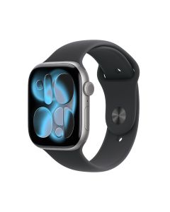 APPLE WATCH SERIES 11 GPS 46MM SPACE GREY ALUMINIUM CASE WITH BLACK SPORT BAND - S/M MEV04X/A