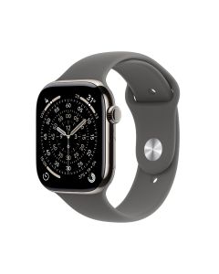 APPLE WATCH SERIES 11 GPS + CELLULAR 46MM NATURAL TITANIUM CASE WITH STONE GREY SPORT BAND - M/L MFCX4X/A