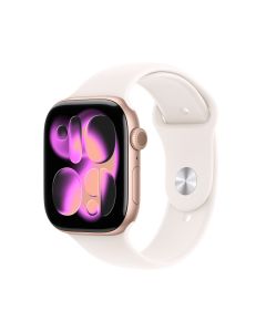 APPLE WATCH SERIES 11 GPS + CELLULAR 46MM ROSE GOLD ALUMINIUM CASE WITH LIGHT BLUSH SPORT BAND - M/L MFCJ4X/A