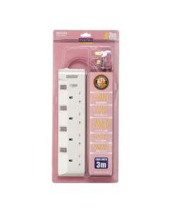 MORRIES 4WAY COLOURED EXTENSION CORD MS3244RG-3M