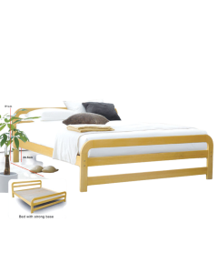 SOLID WOODEN BEDFRAME KING F-666 DB-K-RAMIN