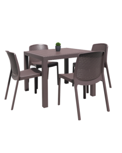 MELROSE 4-PERSON OUTDOOR DINING SET DM-XX084DW + DM-XX006DW