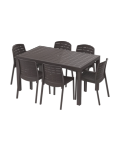 MELROSE 6-PERSON OUTDOOR DINING SET DM-XX085DW  +  GD051DW