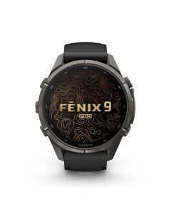 Garmin fēnix 9 Pro AMOLED Black 43mm Carbon Gray DLC Titanium with Black/Pebble Gray Silicone Band GM-010-04335-57